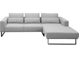Ecksofa MUSTERRING "JustB PM100", grau (light, grau), B:292cm H:88cm T:185cm, 100% Polyester, Sofas, Ecksofa, Modernes Design mit schwarzen Metallkufen und 292 cm Breite - 6 Farben