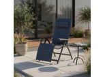 Siena Garden , Anthrazit, Dunkelblau , Metall, Textil , 69x124x84 cm , klappbar , Gartenmöbel, Gartensessel, Gartenstühle