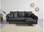 Ecksofa HOME AFFAIRE "Granbo L-Form", grau (anthrazit), B:240cm H:95cm T:170cm, 100% Polyester, Sofas, Ecksofa, incl. Bettfunktion und Bettkasten, Federkern-Polsterung, Seitentasche