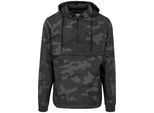 Anorak URBAN CLASSICS "Urban Classics Herren Camo Pull Over Windbreaker", Herren, Gr. S, grau (schwarzcamo), 100% Polyester, mehrfarbig, normal, ohne Ausschnitt, Jacken