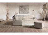 Ecksofa COTTA "Leandra L-Form", creme, B:250cm H:88cm T:90cm, NaturLEDER: Bitte beachten Sie, dass Lederbezüge mehr Nähte aufweisen als Stoffbezüge.;Kunstleder Softlux;NaturLEDER (echtes Rindsleder) in Sitz und Rücken.;Luxus-Microfaser (100% Polyester), Sofas, Ecksofa, wahlweise mit Bettfunktion & Bettkasten