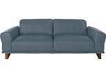2,5-Sitzer W.SCHILLIG "montanaa", blau (blau z69), B:232cm H:78cm T:94cm, Sofas, mit Metallkufen in Bronze pulverbeschichtet, Breite 232 cm