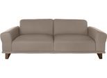 2,5-Sitzer W.SCHILLIG "montanaa", braun (stone z59), B:232cm H:78cm T:94cm, Sofas, mit Metallkufen in Bronze pulverbeschichtet, Breite 232 cm