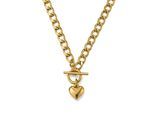Kette mit Anhänger "Schmuck Geschenk Edelstahl Halsschmuck Halskette Herz", gelbgoldfarben, ANISTON JEWELRY & WATCHES, Halsketten, Damen, Edelstahl, L: 45 B: 6mm, Made in Germany, B:6mm