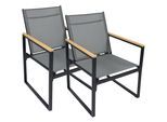 Gartenstuhl VCM "2-tlg. Gartenstuhl Balkonstuhl Lounge Volasi", schwarz (anthrazit), B:54cm T:65cm, Obermaterial: 80% Textilmaterial TEXMAT. 20% Metall MT., Stühle, Gartenstuhl