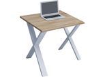 Schreibtisch VCM "Schreibtisch Bürotisch Computertisch 80x50 Lona U", braun (weiß, sonoma, eiche), B:80cm T:50cm, Tische, Schreibtisch