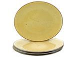 Steakteller CREATABLE "Vintage Nature, Teller Set, 4-tlg.", curry, H:2,5cm Ø:30,5cm, Porzellan, Speiseteller, Steakteller, Naturverbundenes Design, Vielseitig einsetzbar