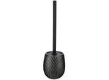 WC-Garnitur WENKO "Modell Idro", grau, H:39cm Ø:10cm, Edelstahl, Keramik, Reinigungsbürsten, WC-Garnitur, WC-Bürstenhalter aus Keramik mit Linienstruktur