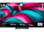 LG OLED-Fernseher "OLED77C5ELB", Energieeffizienz: F, grau (grau, schwarz), 77 ″, Fernseher, OLED-Fernseher