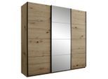 Boxxx Schwebetürenschrank, Eiche Artisan, Glas, Holzwerkstoff, 5 Fächer, 215x204x60 cm, Schrankfront mit Spiegel, Schlafzimmer, Kleiderschränke, Kleiderschränke mit Spiegel