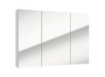 P & B Spiegelschrank, Weiß, Glas, 4 Fächer, 85x60x15 cm, Soft-Close-System, Badezimmer, Badezimmerspiegel, Spiegelschränke