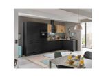 P & B , Schwarz, Eiche Artisan , Holzwerkstoff , 3 Schublade(n),2 Schublade(n),3 Schublade(n) Schubladen , seitenverkehrt montierbar, L-Form, nur wie online abgebildet bestellbar , A , 360x165 cm , höhenverstellbare Füße , Küche, Küchenblöcke, Eckküchenblöcke