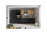 P & B , Schwarz, Eiche Artisan , Holzwerkstoff , 3 Schublade(n),1 Schublade(n) Schubladen , seitenverkehrt montierbar, nur wie online abgebildet bestellbar , A , 370 cm , höhenverstellbare Füße , Küche, Küchenblöcke, Küchenzeilen
