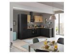P & B , Schwarz, Eiche Artisan , Holzwerkstoff , 1 Schublade(n),2 Schublade(n),3 Schublade(n) Schubladen , seitenverkehrt montierbar, L-Form, nur wie online abgebildet bestellbar , A , 280x175 cm , höhenverstellbare Füße , Küche, Küchenblöcke, Eckküchenblöcke
