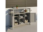 Gartenschrank Jada Grau aus Echtholz