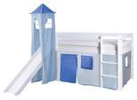 Spielbett Kasper aus Kiefer Weiß/Hellblau/Dunkelblau