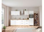 Küchenzeile Meran ohne Geräte ca. 300 cm Weiß/Eiche