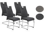 Schwingstuhl Alina 4er-Set Anthrazit Webstoff