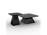 Couchtisch Thiago Schwarz MDF/Stein 2-er Set
