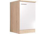 Spülenunterschrank MERLE Weiß/Eichefarben
