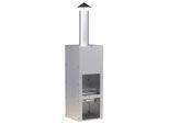 Feuerstelle Makarima ca. 45x199x45 cm Silber