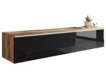 TV-Lowboard mit LED ca. 140x30 cm Eiche/Schwarz