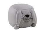Kinderhocker Sally Hase Kunstpelz Grau/Schwarz