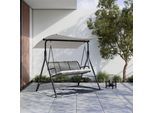 Hollywoodschaukel Savanna Hellgrau Outdoorstoff/Metall