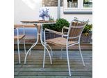 Balkonset Ellen Weiß/Teak 3-tlg.