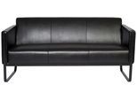 3-Sitzer-Sofa Bali Black Schwarz Lederlook