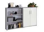 Aktenschrank Office Edition Sw Set 1 niedrig Grau/Weiß