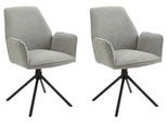Armlehnstuhl Blair Hellgrau/ Schwarz gepolstert 2-er Set