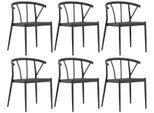 Gartenstuhl 6er-Set Stina ca. 47x79,5x49 cm Schwarz