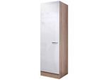 Geschirrschrank Weiß Hochglanz/Eiche