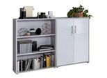 Aktenschrank Office Edition Sw Set 1 niedrig Grau/Weiß