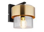 Wandleuchte Milley in Schwarz/Messing max. 60 Watt Wandlampe