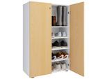 Schuhschrank LONA Weiß/ Buchefarben ca. 70x110x39cm