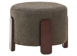 Pouf Coffey ca. 53x43x53 cm Grau/Dunkelbraun
