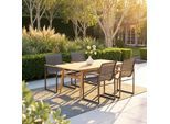 Gartensessel-Set Matteo Grau Metall/Texteline