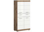Midischrank Wave ca. 74x141 cm Eiche/Weiß