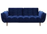 PLAYBOY 2-Sitzer-Sofa Scarlett Blau Samt m. Schlaffunktion