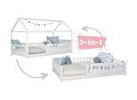Kinderbett Duo ca. 90x200 cm Kiefer massiv Weiß