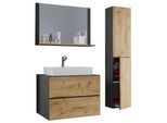 Badezimmer Lendas 4-tlg. ca. 114 cm Honigeiche/Anthr.