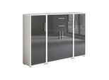 Aktenschrank Office Edition Sw Anthrazit Hochglanz/Weiß