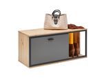 Garderobenbank Florenz Grau/Eiche Artisan