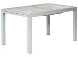Gartentisch ausziehbar ca. 180x90 cm Alu Silber/Glas