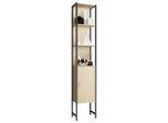 Hochschrank Edino ca. 33x185 cm Eiche/Schwarz
