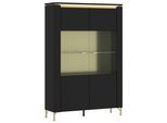 Vitrine Norica Schwarz/Goldfarben B: 110,4 cm