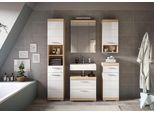 Badezimmer Lambada 5-tlg. mit LED ca. 134 cm Eiche/Weiß