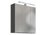Spiegelschrank Arezzo mit LED 3-türig ca. 60x64 cm Grau